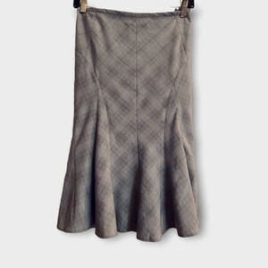 White House Black Market NWT Bias Plaid Flared Bottom Skirt Size 12